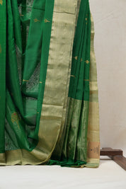 Green Chanderi Cotton Silk Saree - SRGCSS309