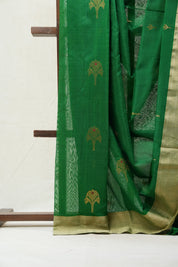 Green Chanderi Cotton Silk Saree - SRGCSS309