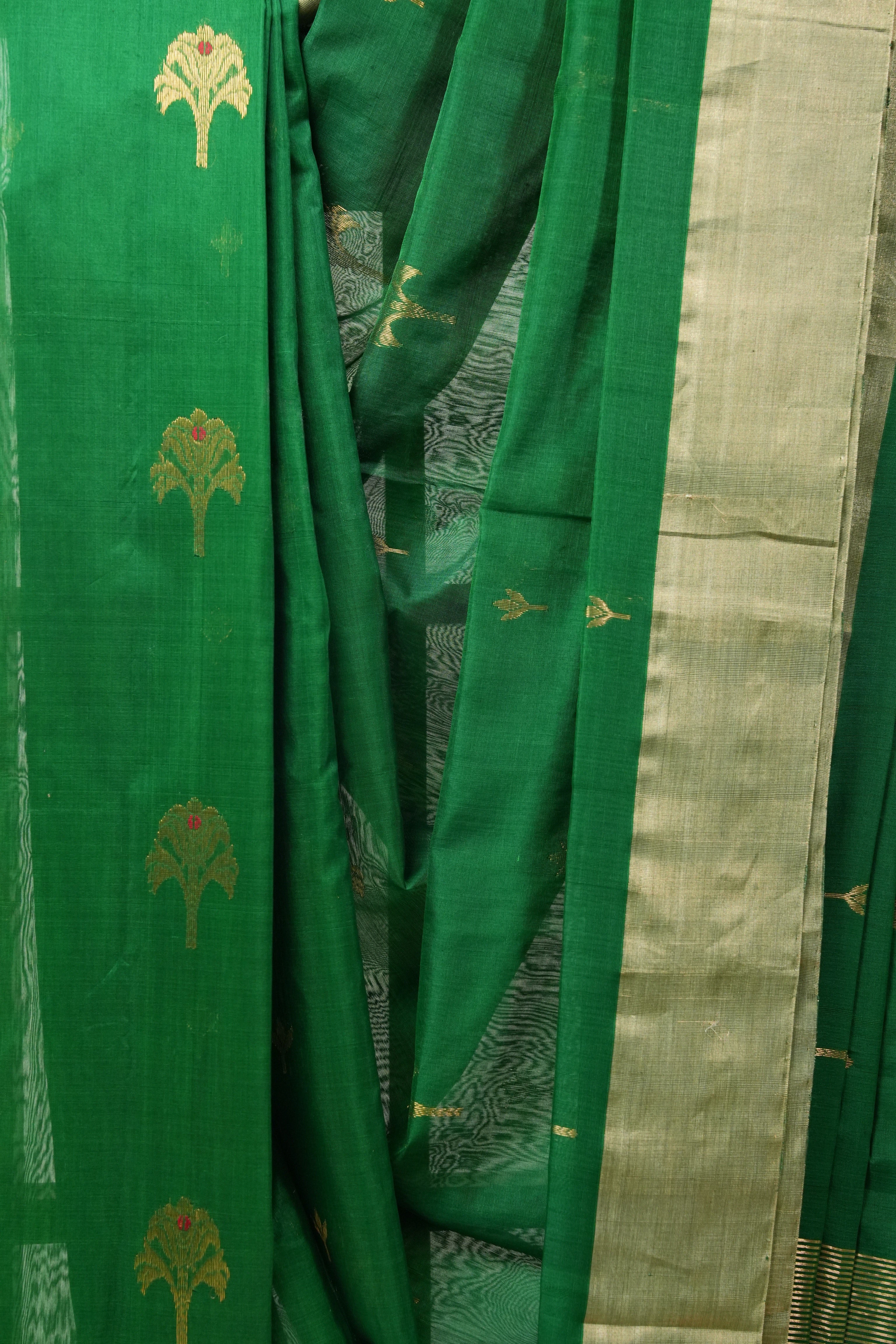 Green Chanderi Cotton Silk Saree - SRGCSS309