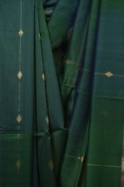 Dual Tone Green Maheshwari Saree - SRDTGMS1298