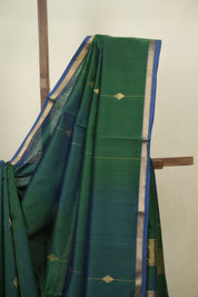 Dual Tone Green Maheshwari Saree - SRDTGMS1298