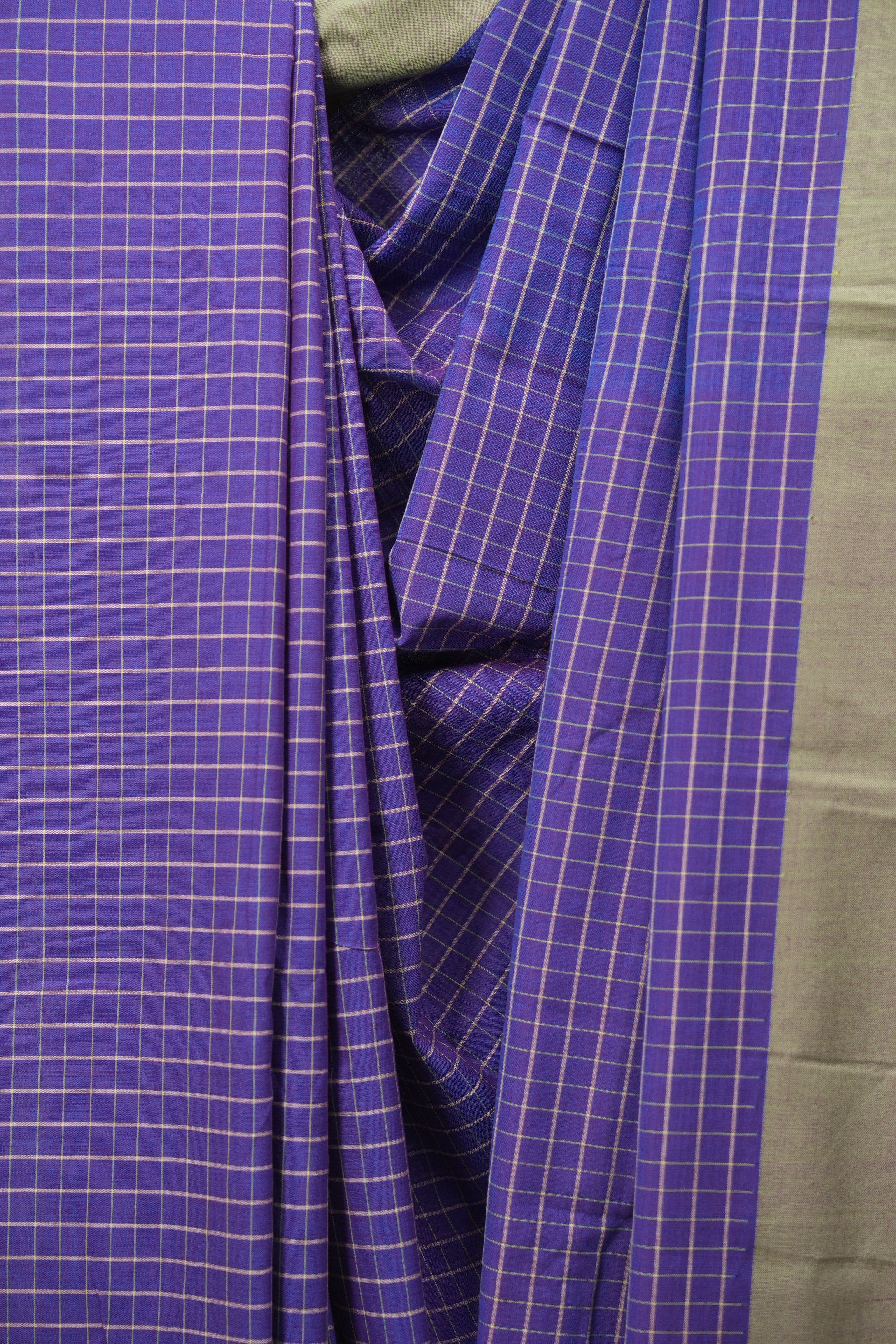 Purple Cotton IIkal Saree - SRPCIS1080