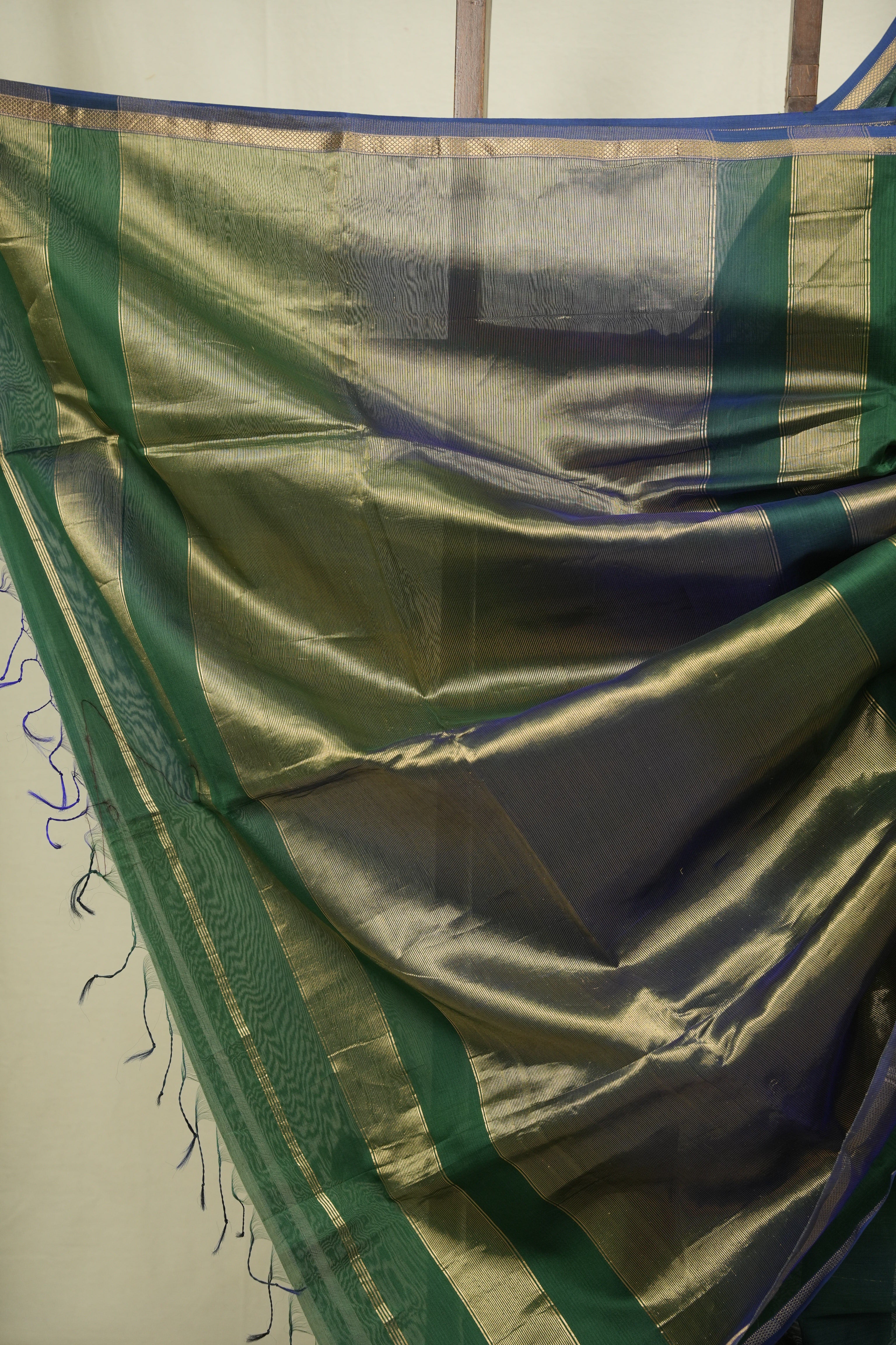 Dual Tone Green Maheshwari Saree - SRDTGMS1298