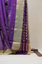 Purple Chanderi Cotton Silk Saree - SRPCSS312