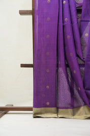 Purple Chanderi Cotton Silk Saree - SRPCSS312