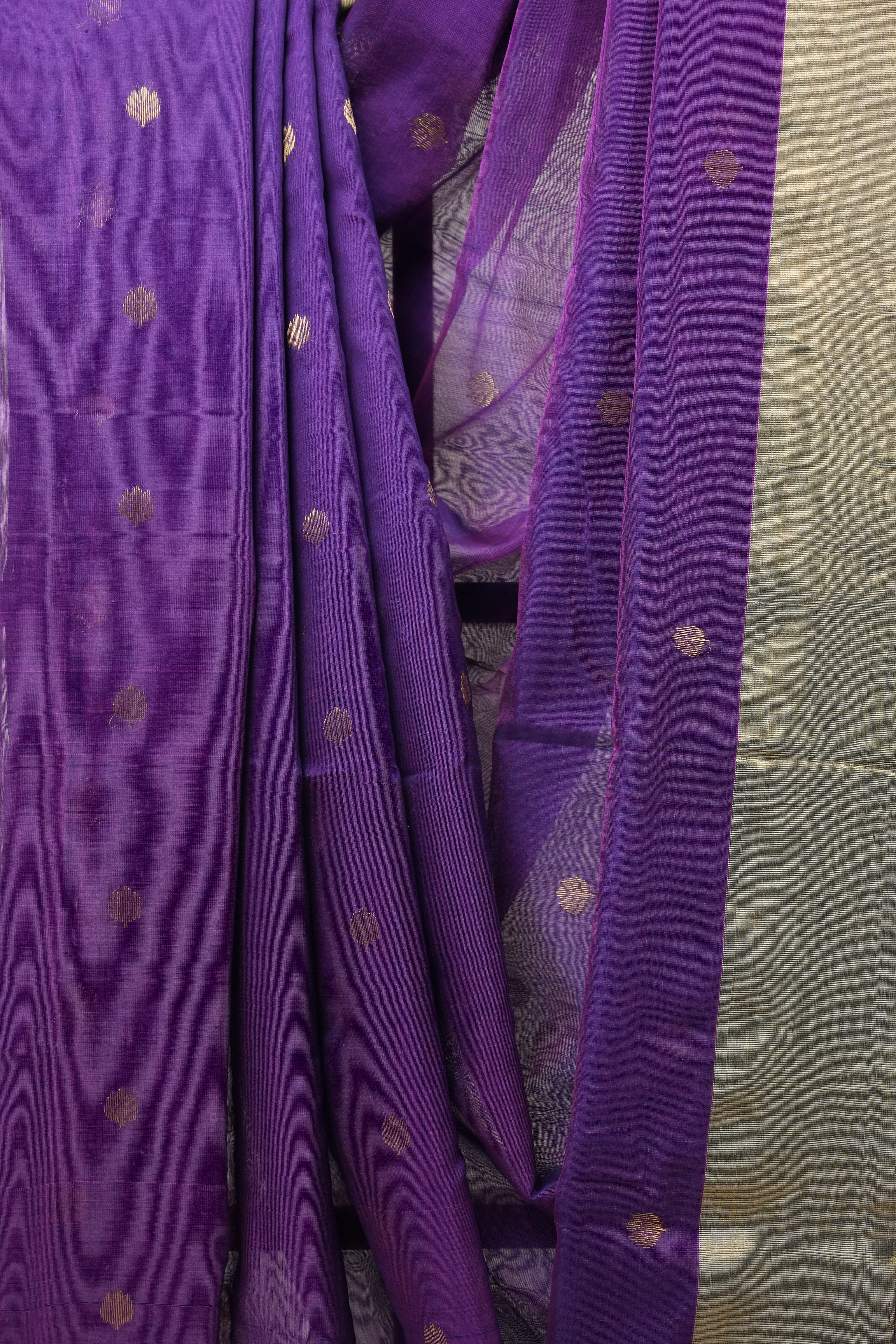 Purple Chanderi Cotton Silk Saree - SRPCSS312
