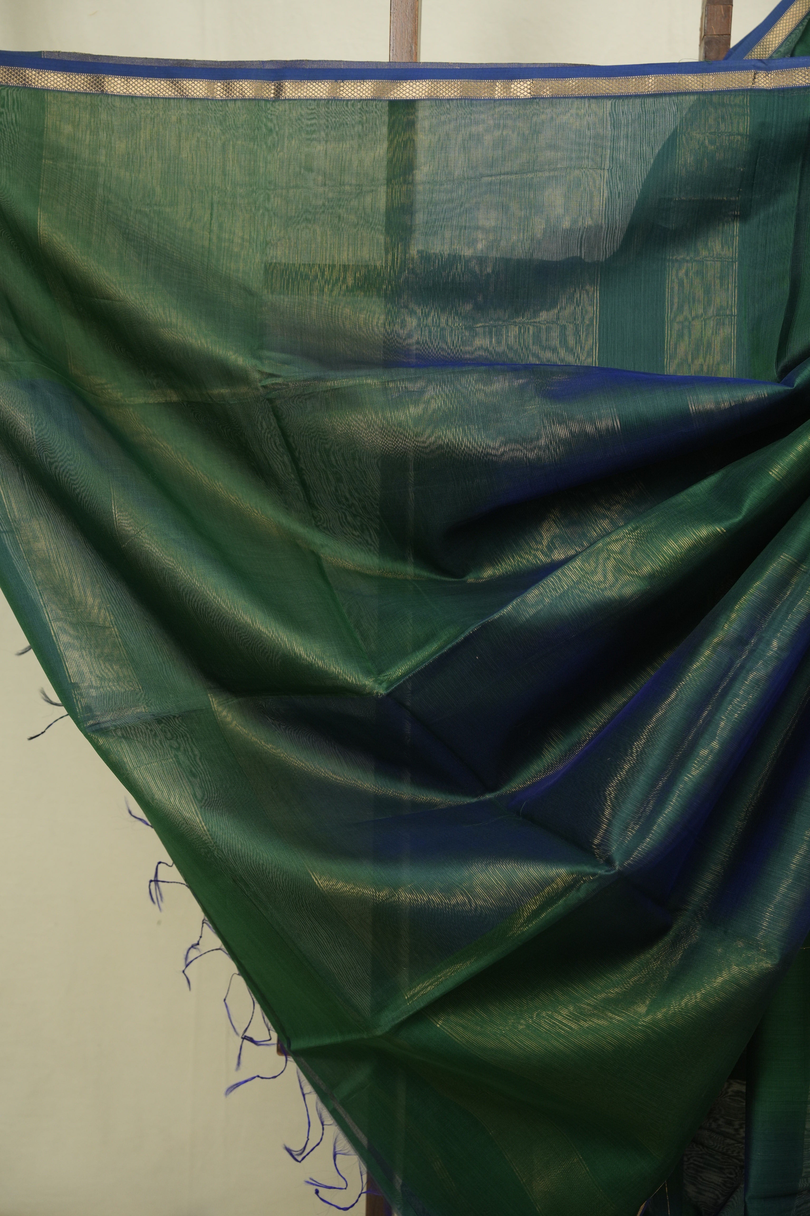 Dual Tone Green Maheshwari Saree - SRDTGMS1298