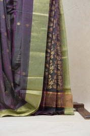 Purple Chanderi Cotton Silk Saree - SRPCSS313