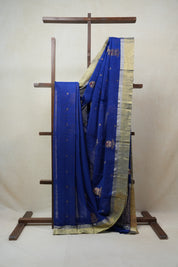 Blue Chanderi Cotton Silk Saree - SRBCSS303