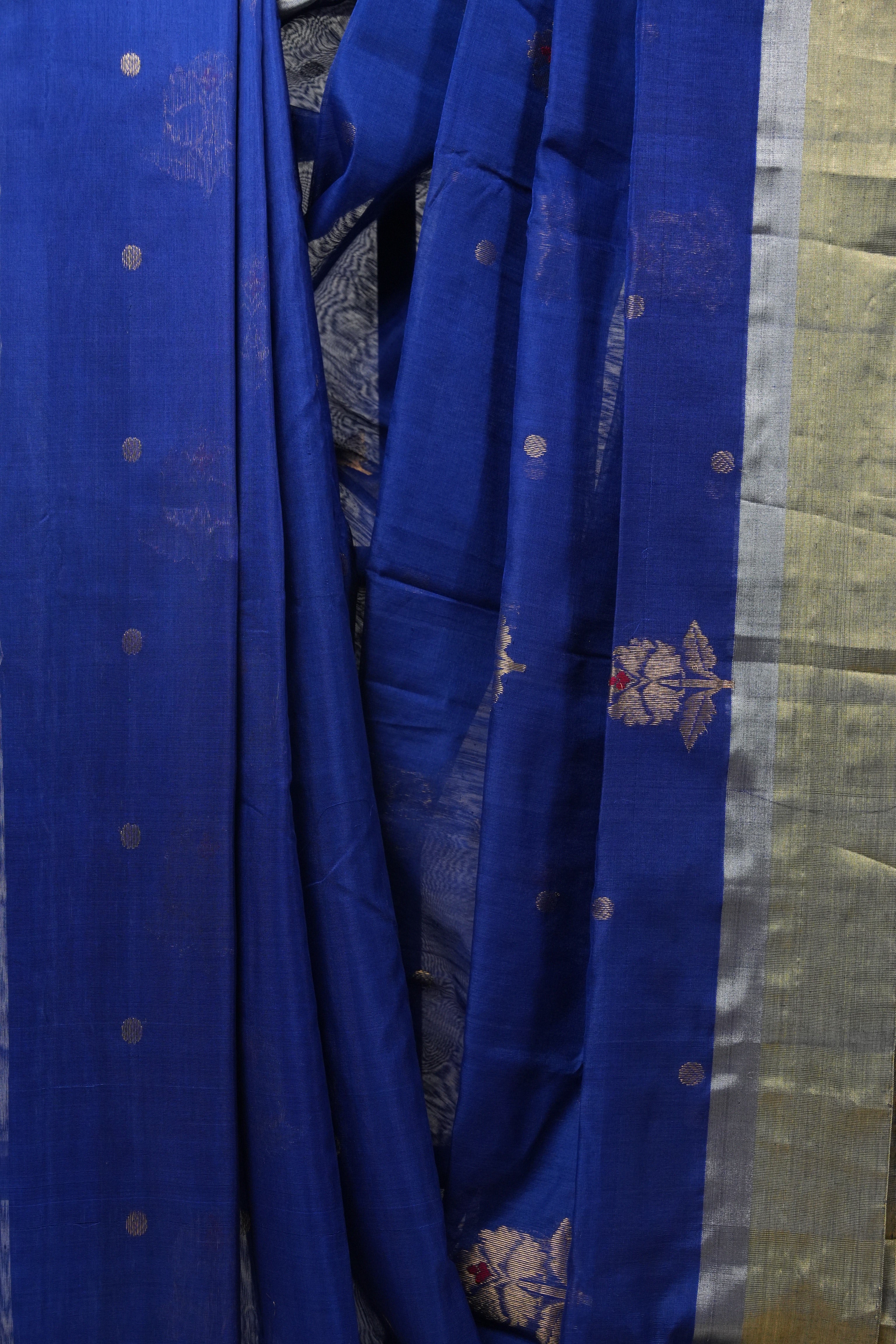 Blue Chanderi Cotton Silk Saree - SRBCSS303