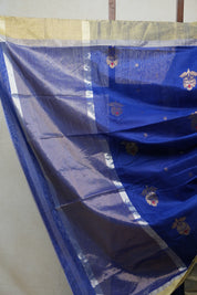 Blue Chanderi Cotton Silk Saree - SRBCSS303