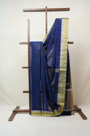 Navy Blue Chanderi Cotton Silk Saree - SRNBCSS302