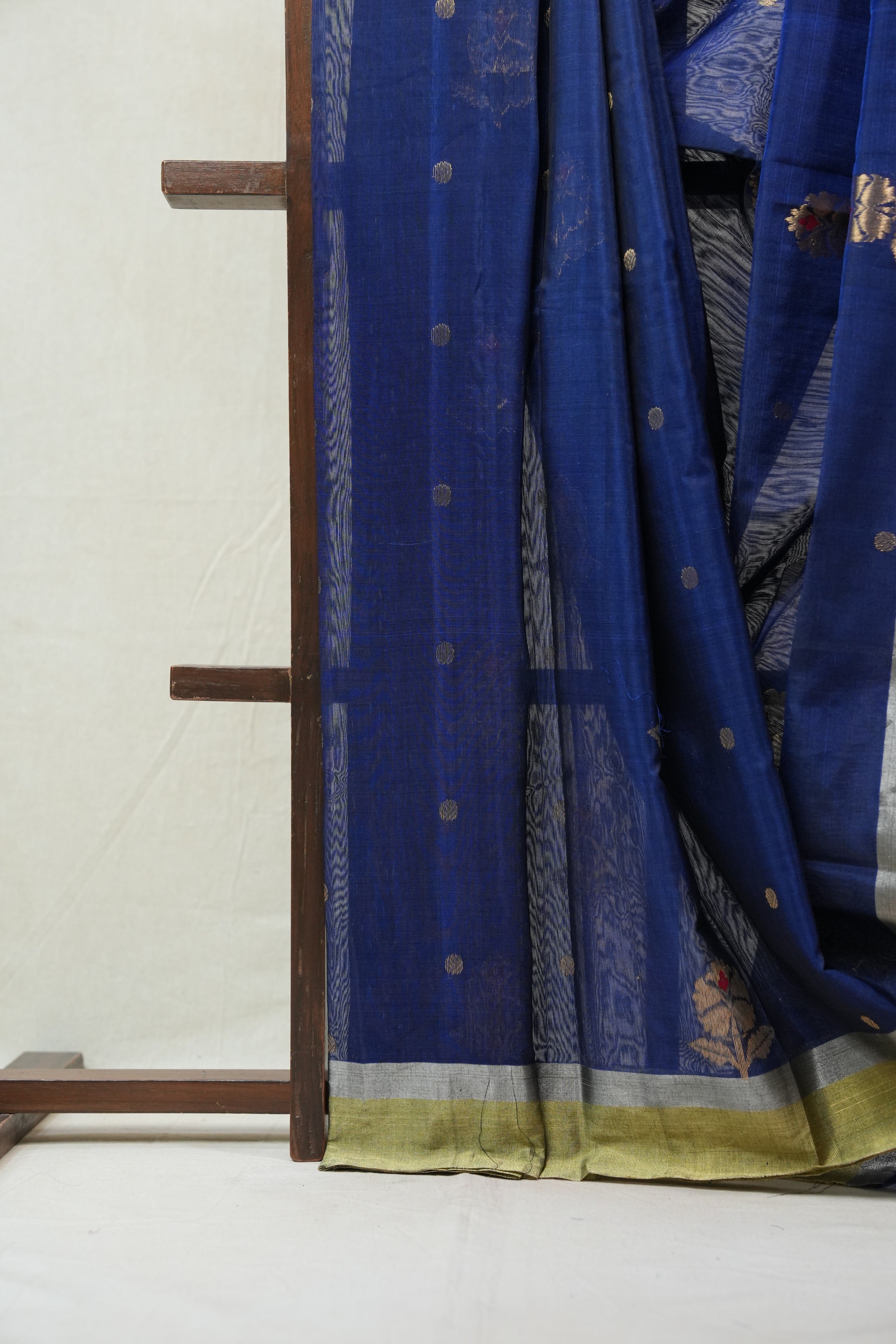 Navy Blue Chanderi Cotton Silk Saree - SRNBCSS302