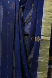 Navy Blue Chanderi Cotton Silk Saree - SRNBCSS302