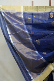Navy Blue Chanderi Cotton Silk Saree - SRNBCSS302