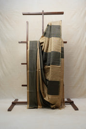 Beige & Black Soft Silk Saree - SRBBSSS331