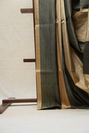 Beige & Black Soft Silk Saree - SRBBSSS331