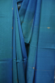 Dual Tone Blue Maheshwari Saree - SRDTBMS1303