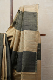Beige & Black Soft Silk Saree - SRBBSSS331