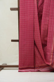 Red Pochampalli Cotton Ikat Saree - SRRPCIS454