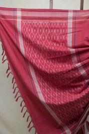 Red Pochampalli Cotton Ikat Saree - SRRPCIS454