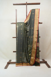 Olive Green Chanderi Cotton Silk Saree - SROGCSS325