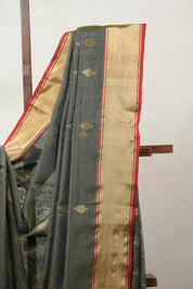 Olive Green Chanderi Cotton Silk Saree - SROGCSS325