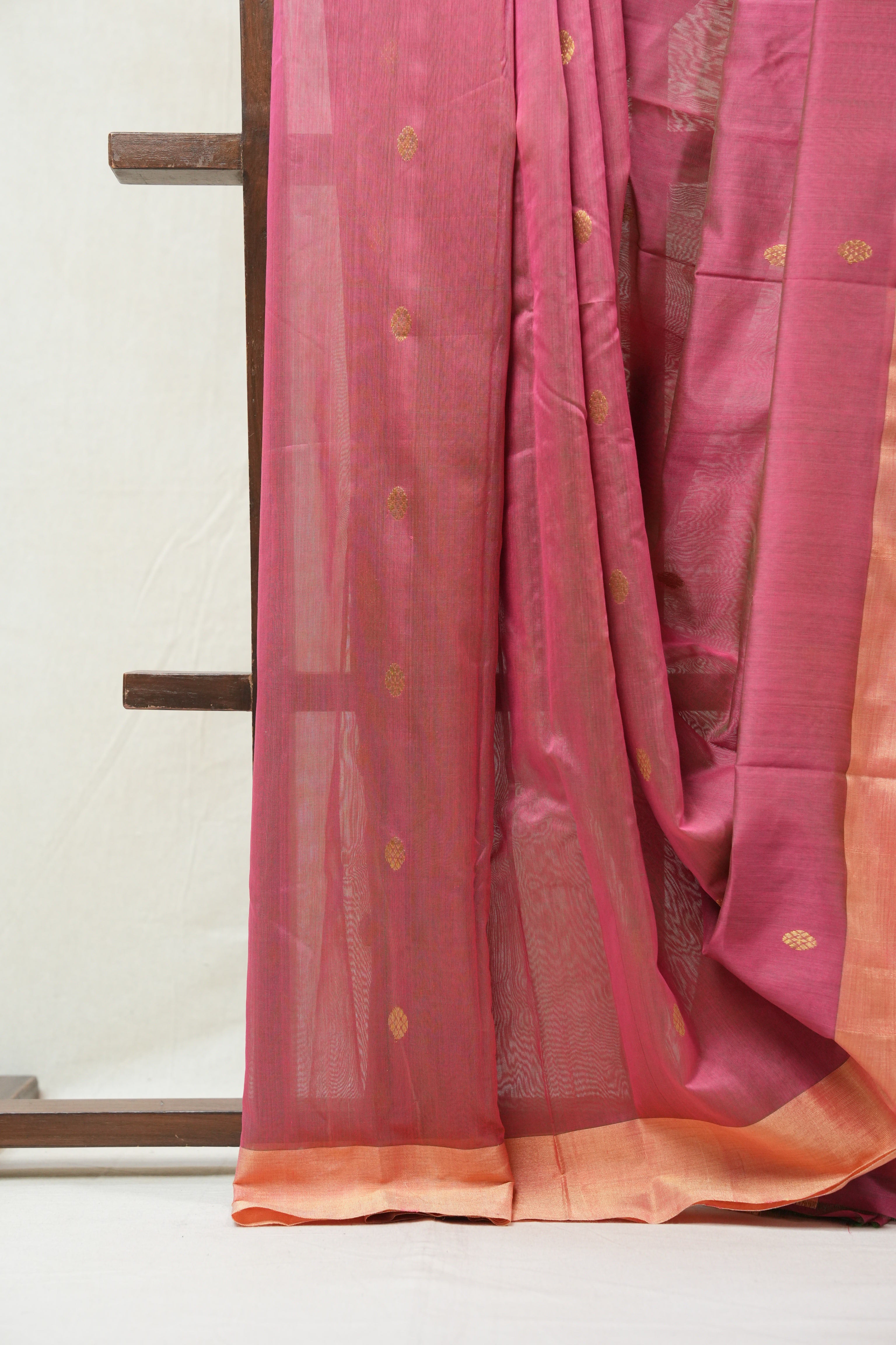 Two Tone Pink Chanderi Cotton Silk Saree - SRTTPCSS320