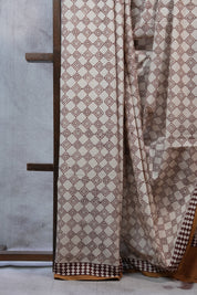 Cream HBP Cotton Saree - SRCCS2368