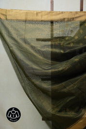 Olive Green Chanderi Cotton Silk Saree - SROGCSS321