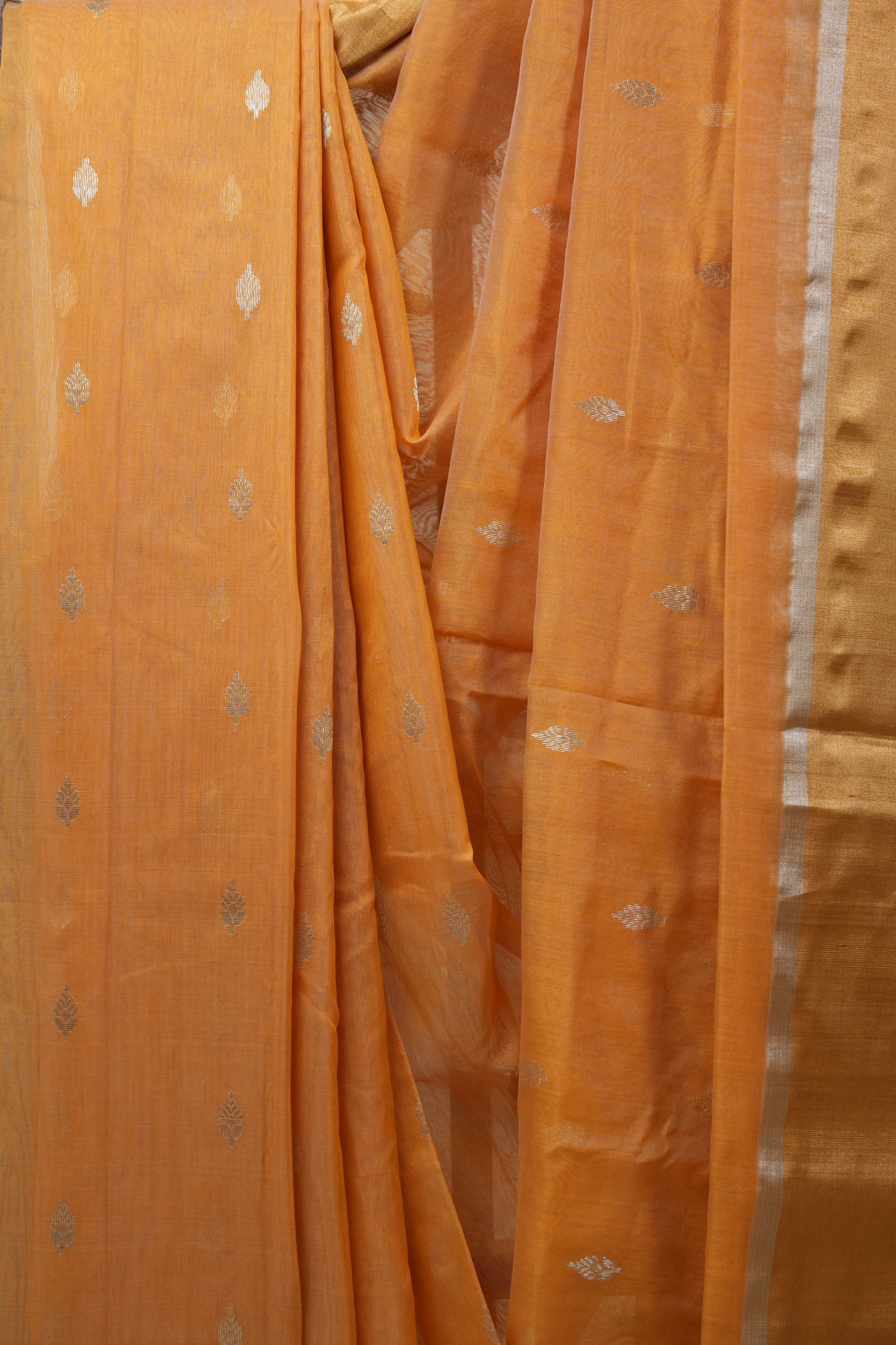 Orange Chanderi Cotton Silk Saree - SROCSS322