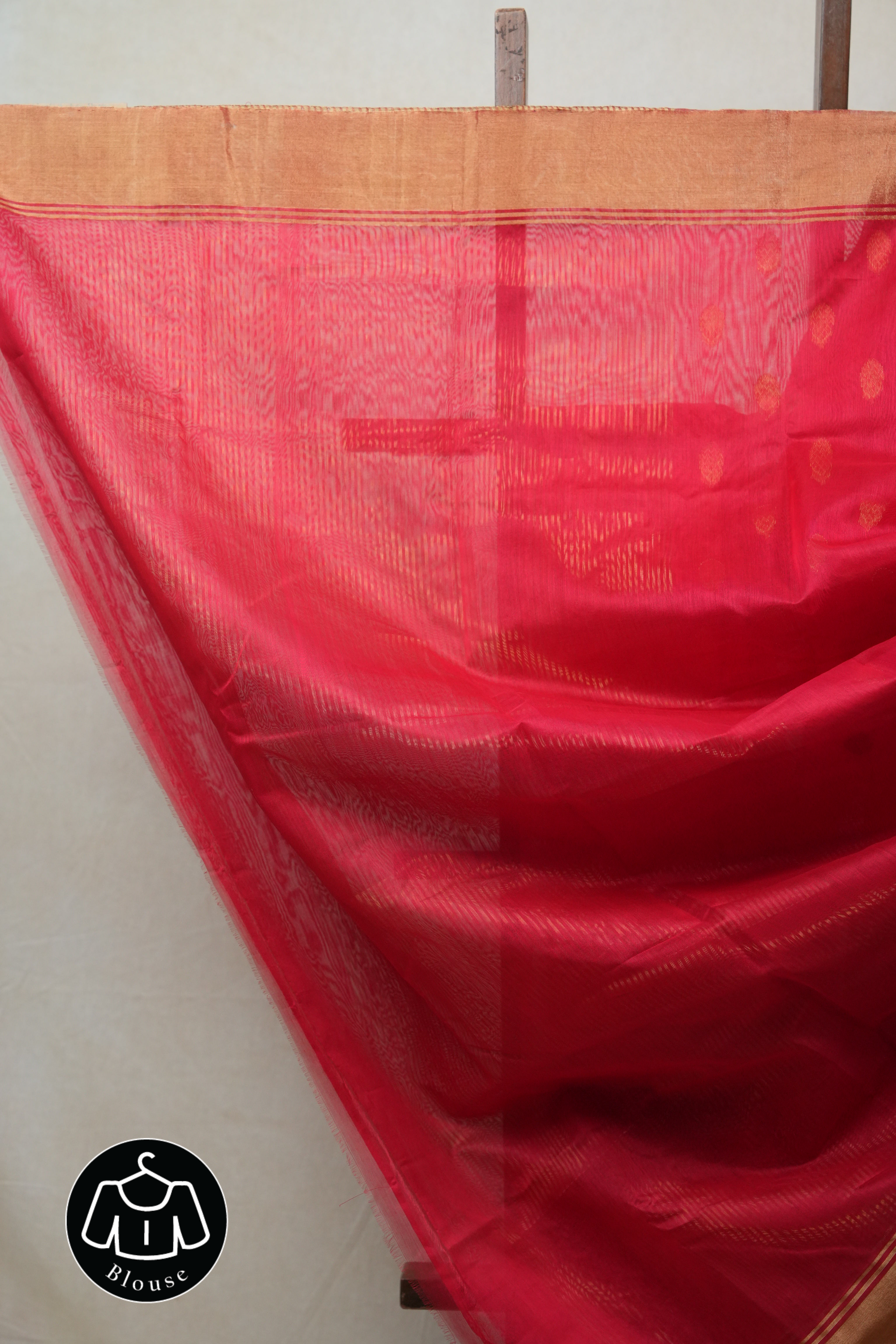 Red Chanderi Cotton Silk Saree - SRRCSS323