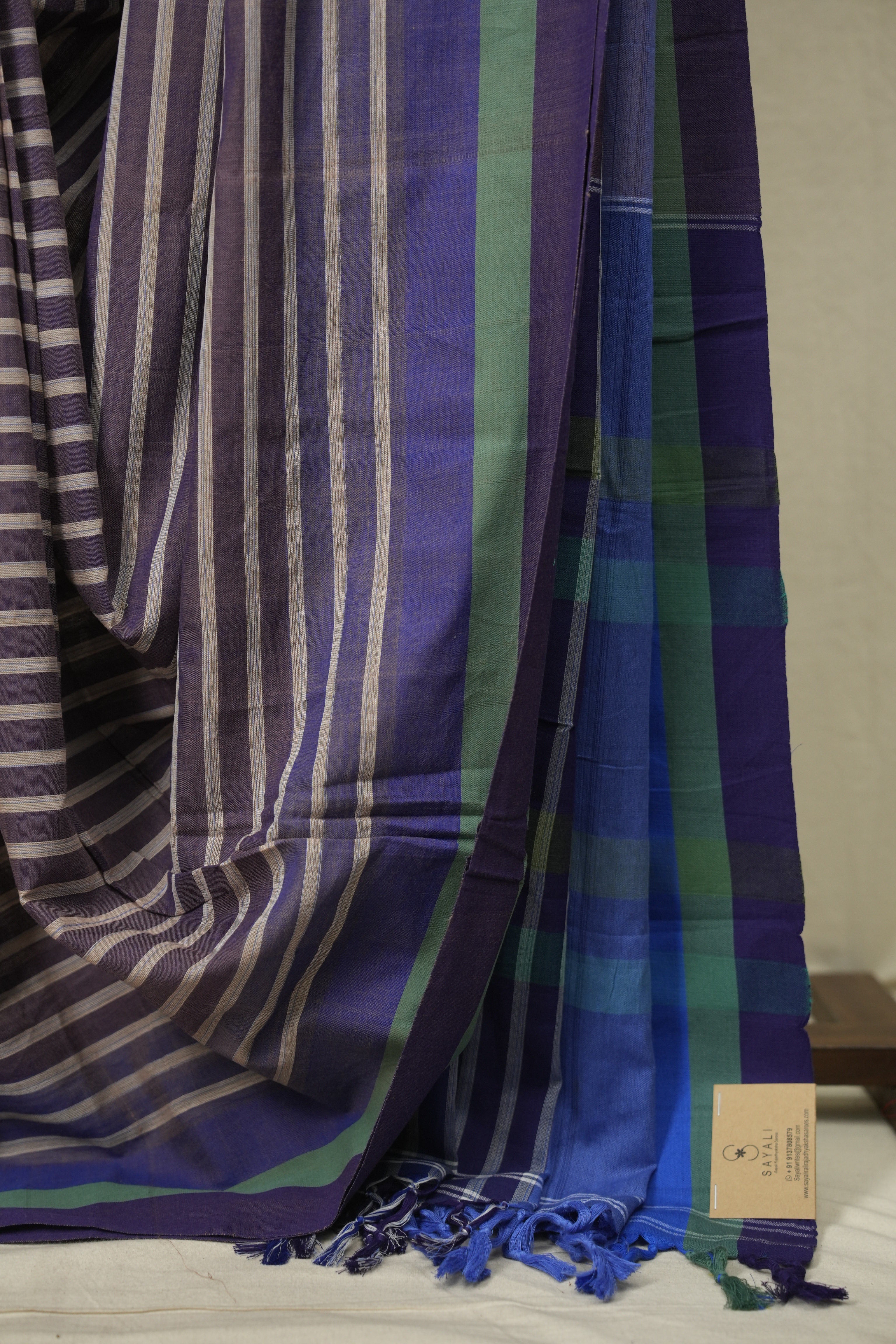 Blue Cotton IIkal Saree - SRBCIS1078