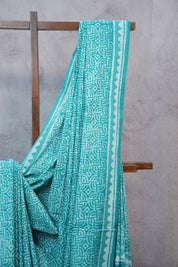Turquoise HBP Cotton Saree - SRTCS2381