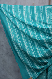 Turquoise HBP Cotton Saree - SRTCS2381