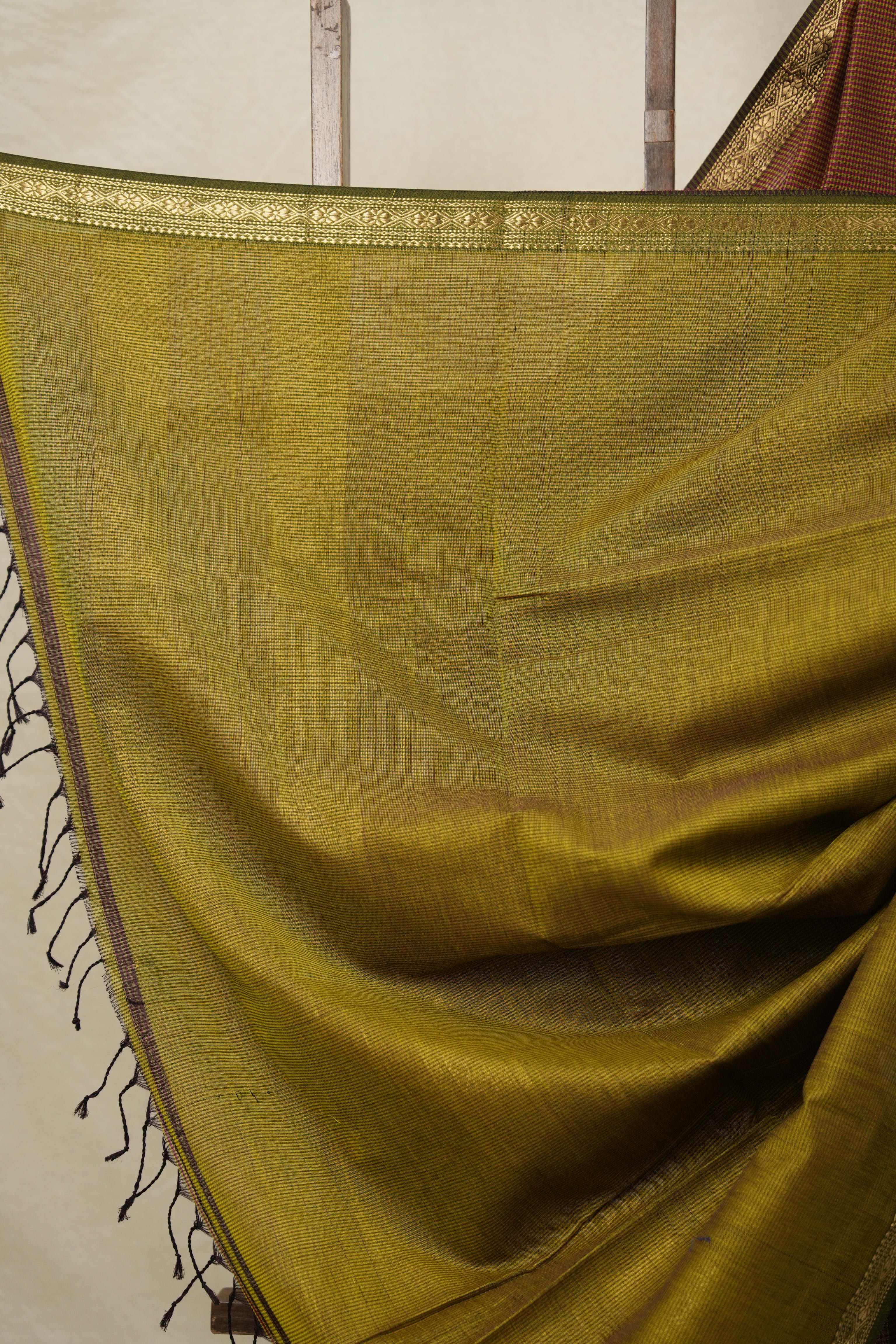 Pink Green Maheshwari Saree - SRPGMS845