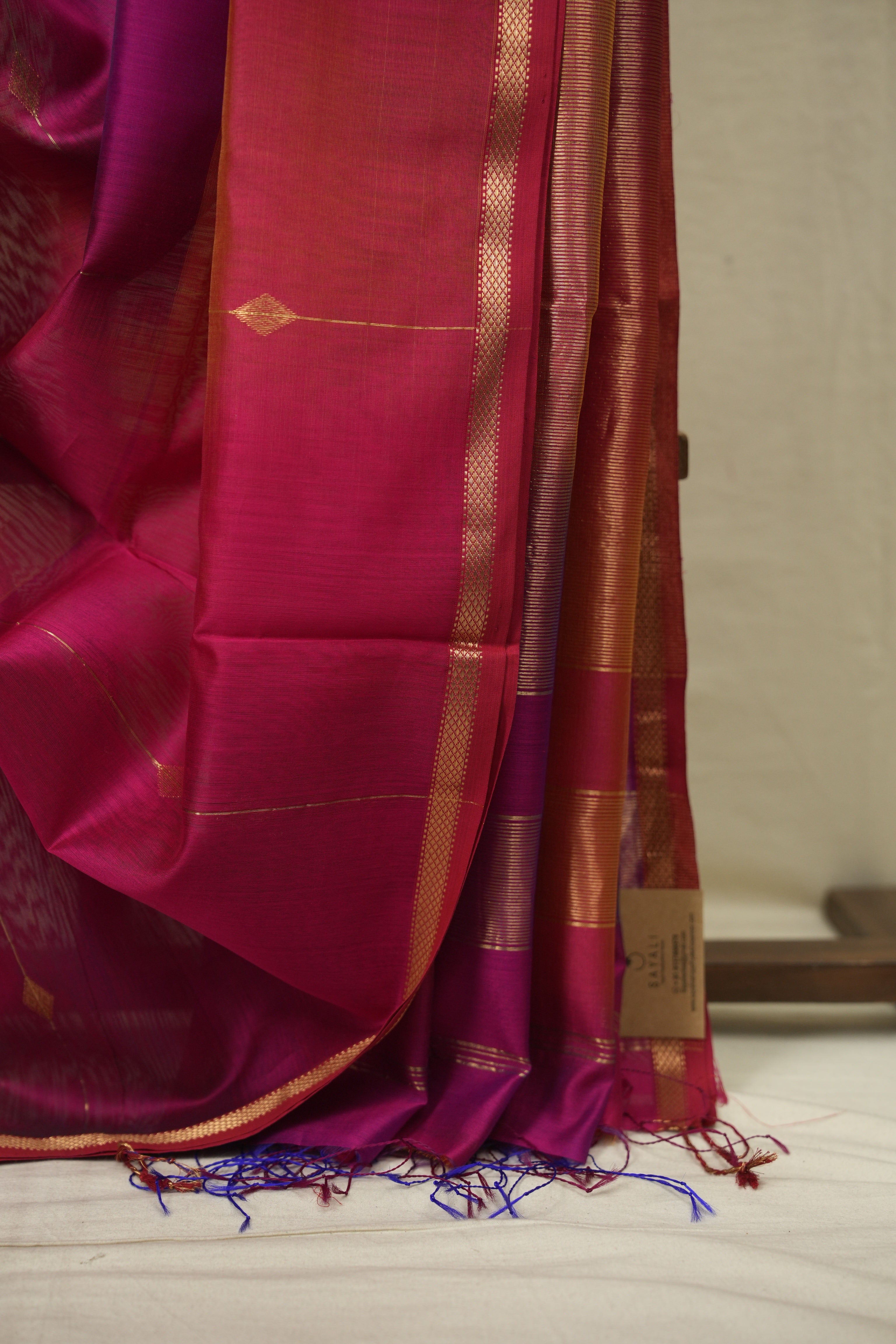 Pink -Purple Maheshwari Saree - SRPPMS1297