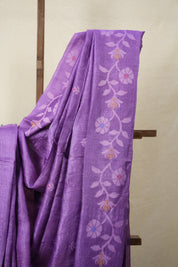 Light Purple Jamdani Tussar Silk Saree - SRLPJTSS0020