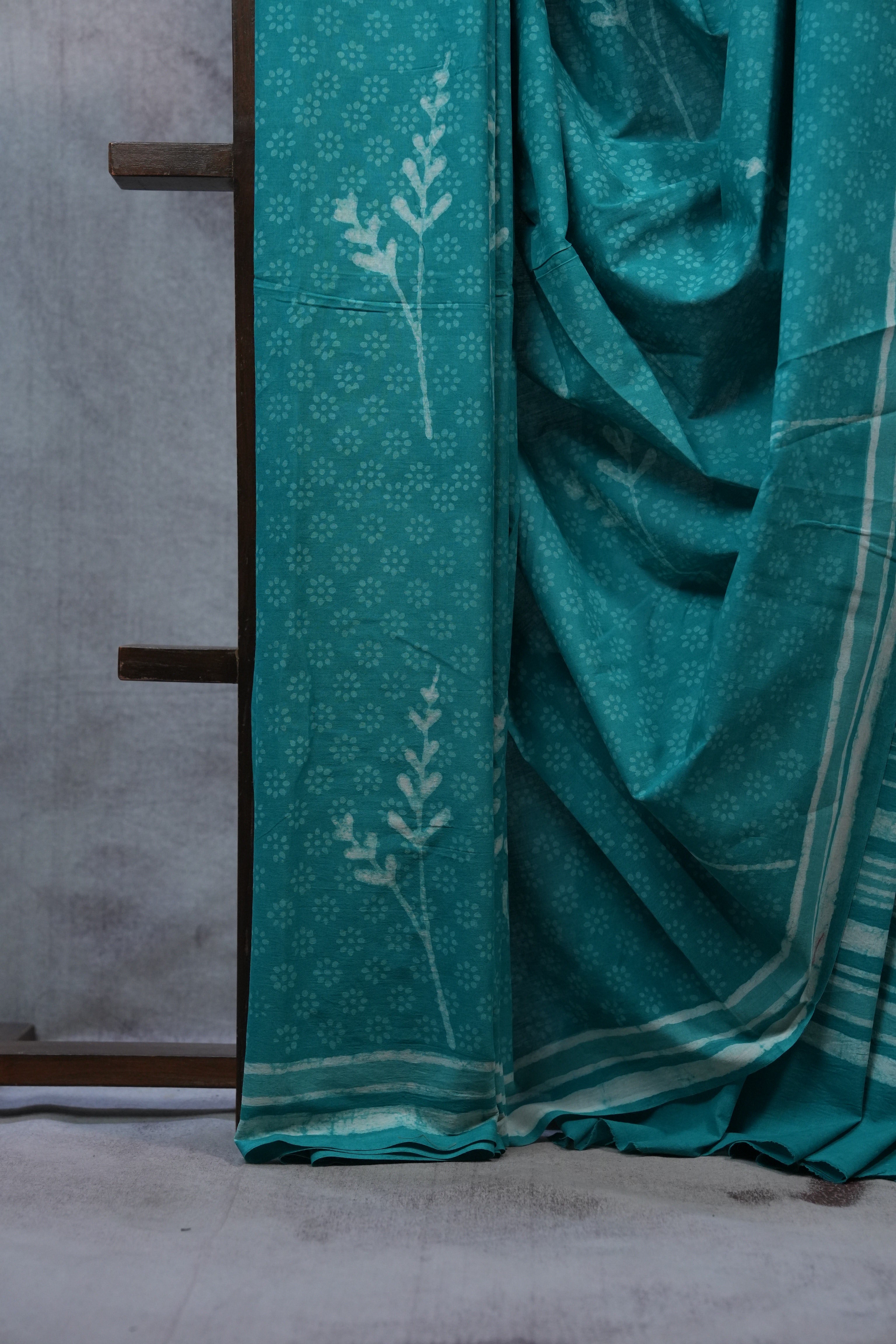 Turquoise HBP Cotton Saree - SRTCS2378