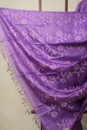 Light Purple Jamdani Tussar Silk Saree - SRLPJTSS0020