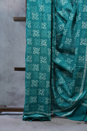 Turquoise HBP Cotton Saree - SRTCS2382