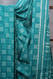 Turquoise HBP Cotton Saree - SRTCS2382