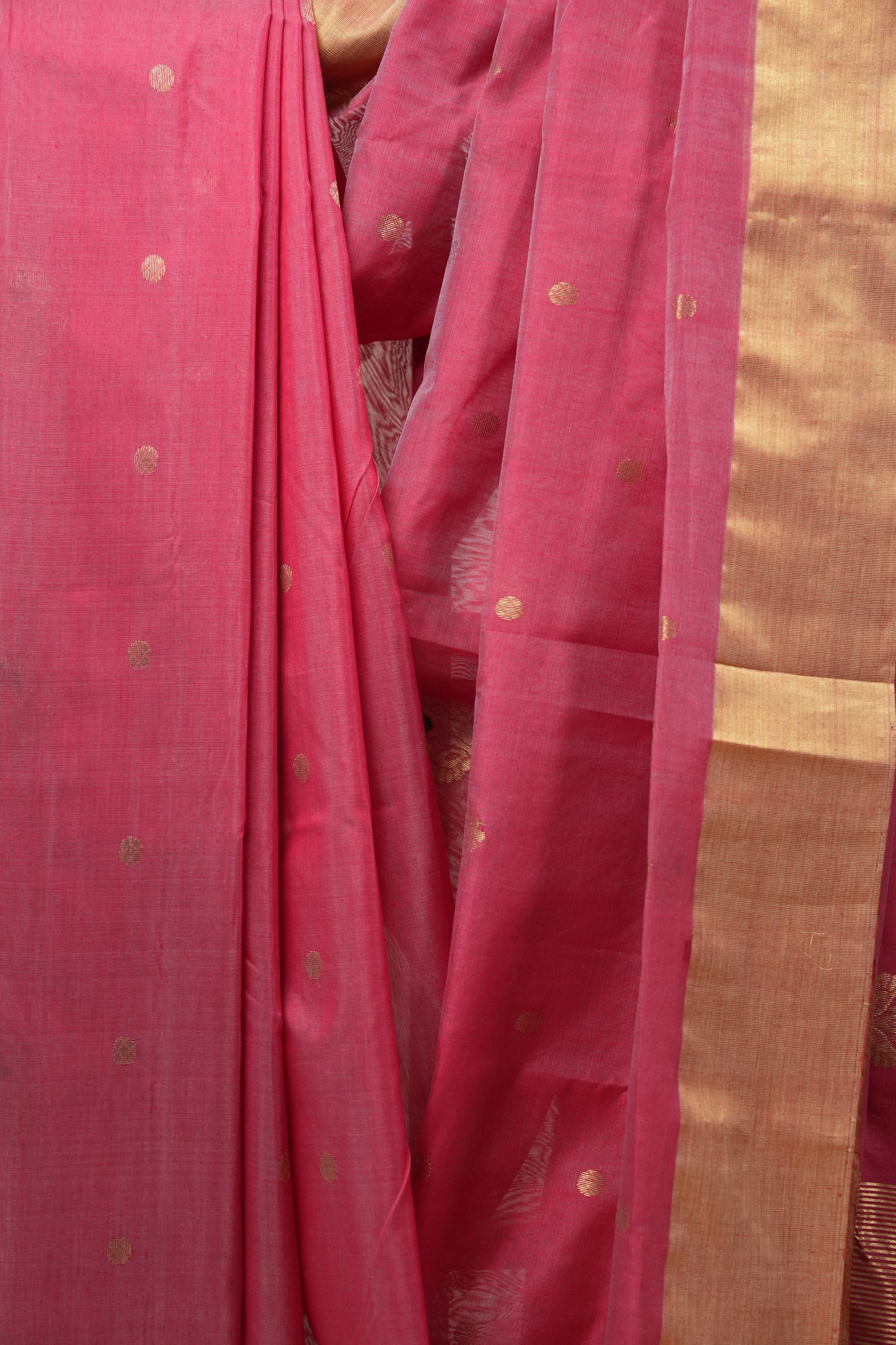 Pink Chanderi Cotton Silk Saree - SRPCSS297