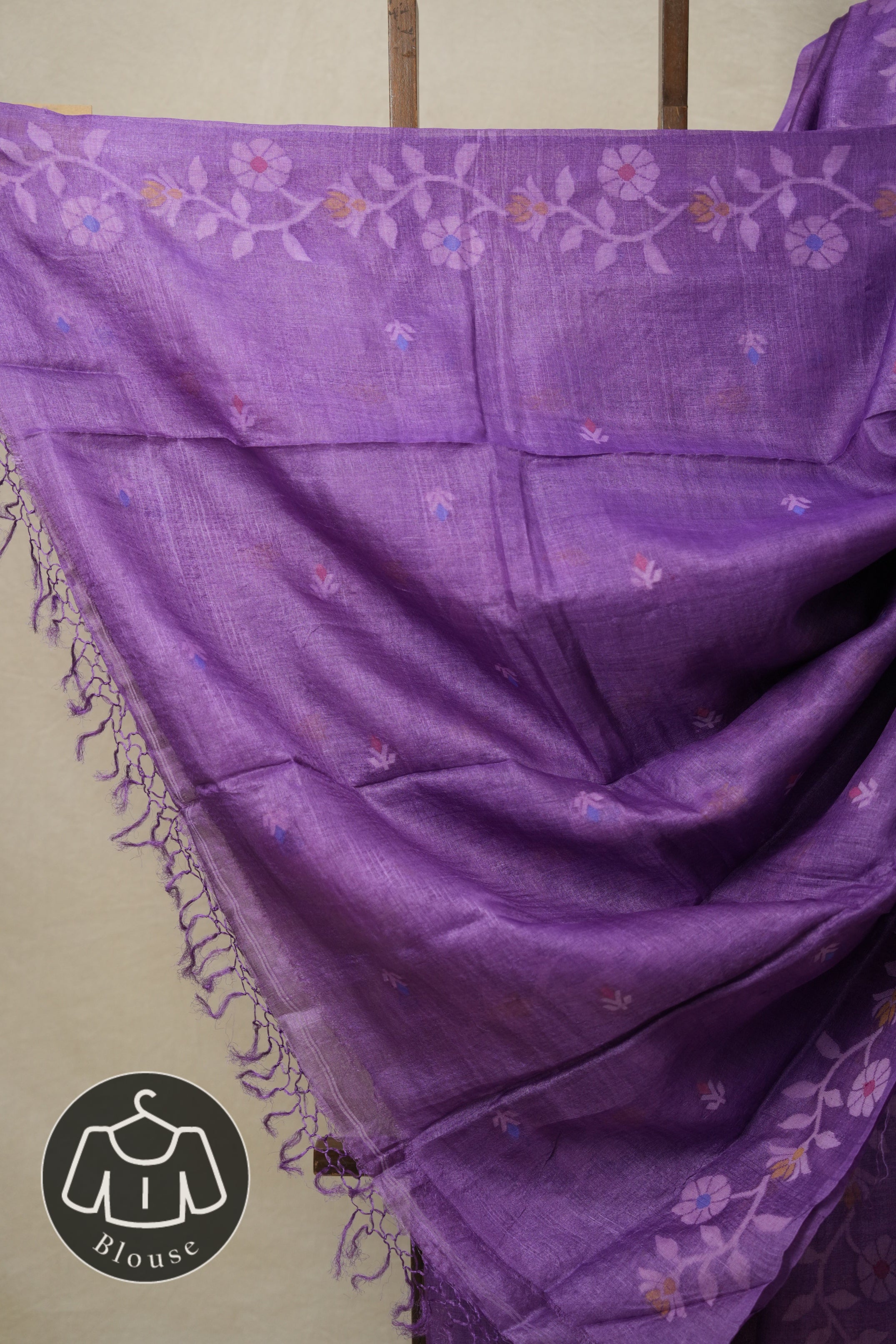 Light Purple Jamdani Tussar Silk Saree - SRLPJTSS0020