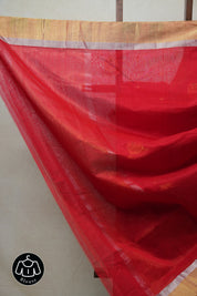 Red Chanderi Cotton Silk Saree - SRRCSS298