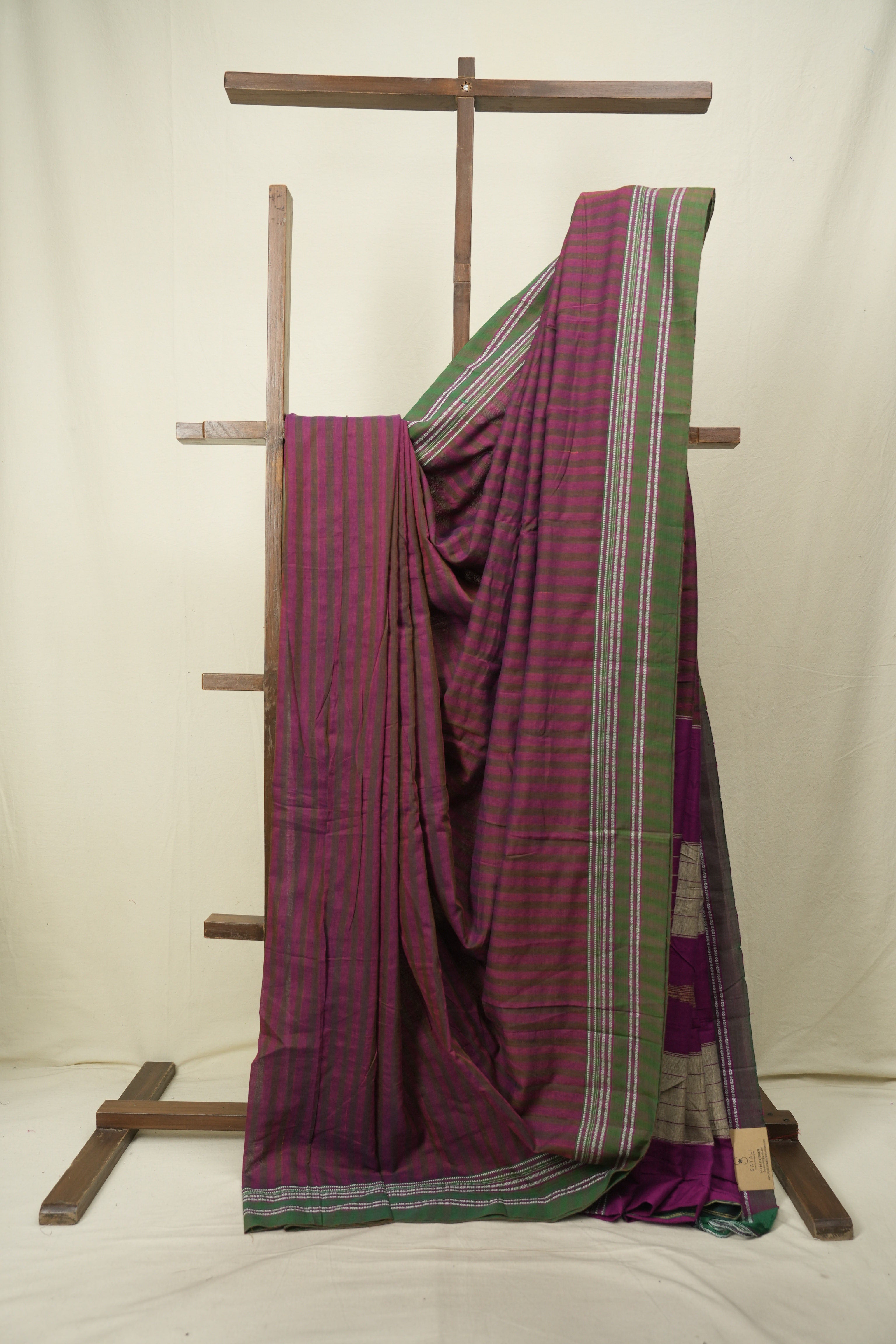 Magenta Cotton IIkal Saree - SRMCIS1077