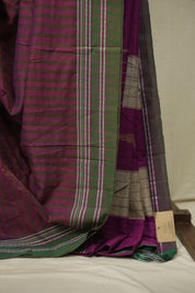 Magenta Cotton IIkal Saree - SRMCIS1077