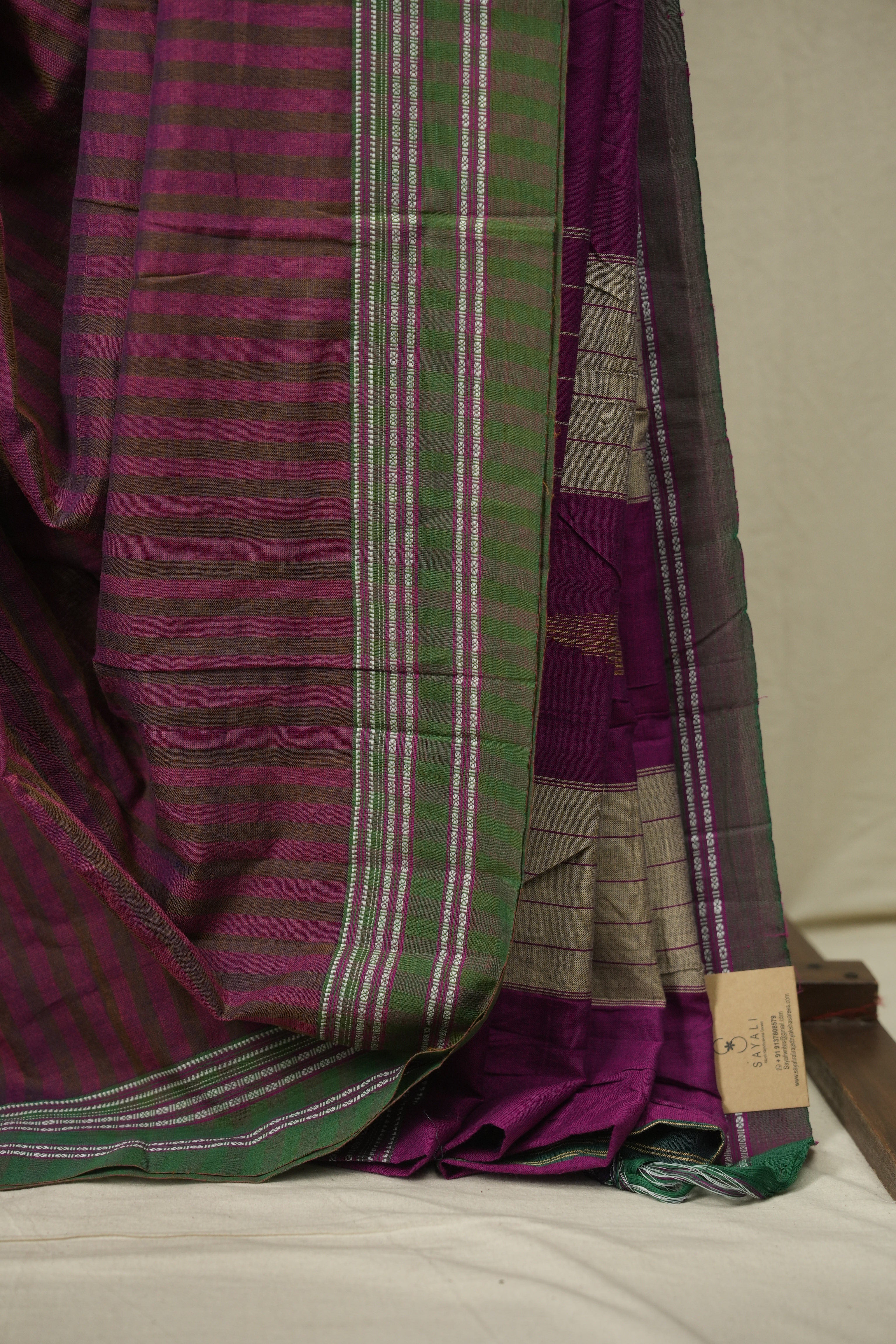 Magenta Cotton IIkal Saree - SRMCIS1077
