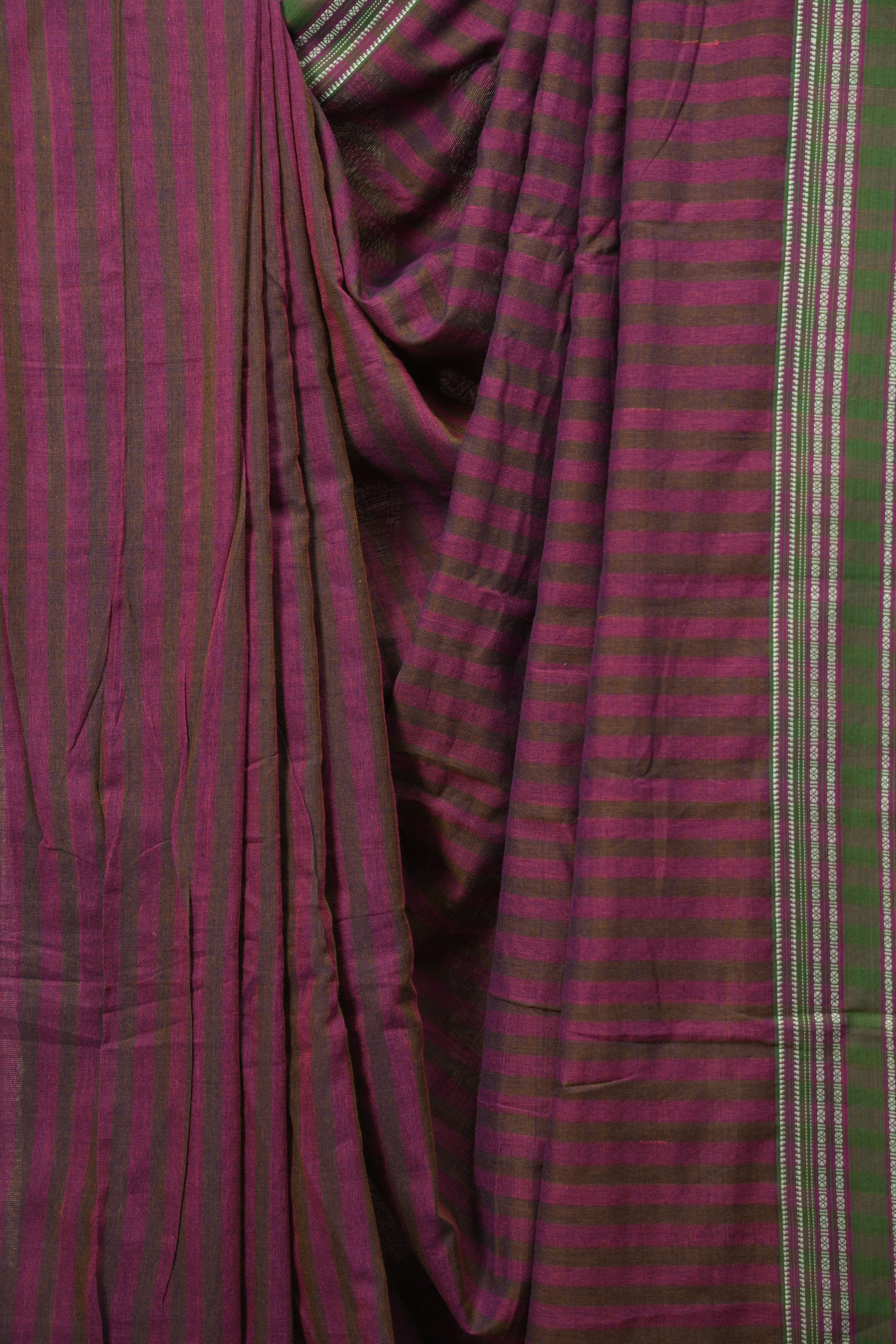 Magenta Cotton IIkal Saree - SRMCIS1077