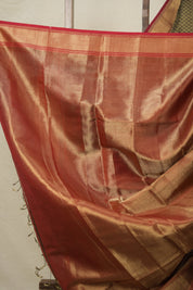 Dual Tone Black Maheshwari Tissue Saree - SRDTBMTS692
